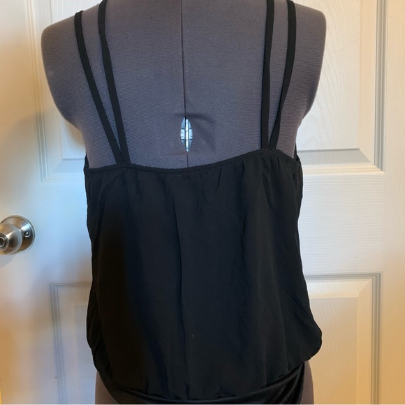 TOBI Bodysuit Caged Strap Front in Black V neck - Picture 6 of 12